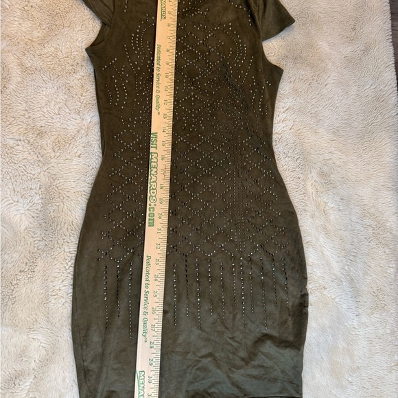 Windsor Olive Green Studded Mini Dress - Picture 6 of 11